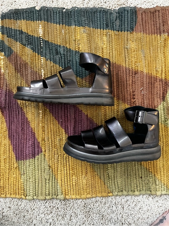 Dr. Martens Shoes - Dr. Marten Pewter Spectra Patent Clarissa Sandals